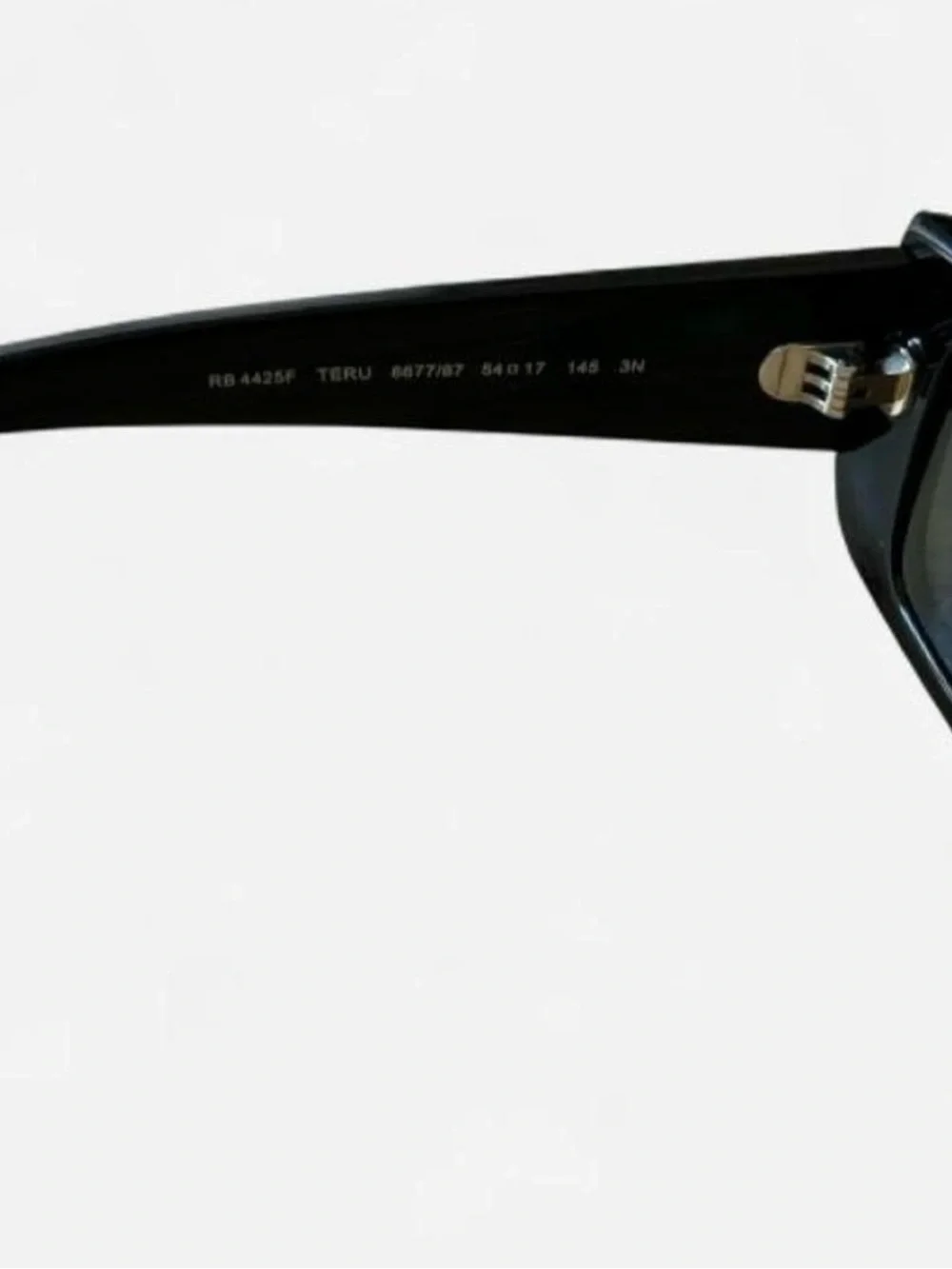 y2k Ray-Ban Kiliane Polished Black Rectangular Sunglasses Unisex Bio-based